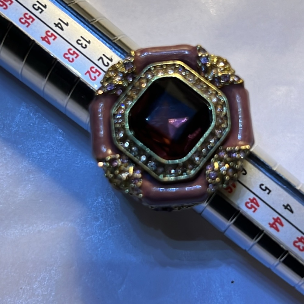 Heidi Daus “Day & Night” crystal & enamel statement ring